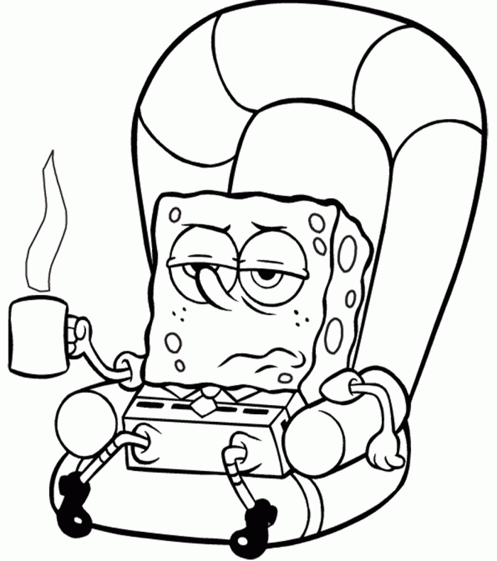 Plansa de colorat cu Spongebob 107 10